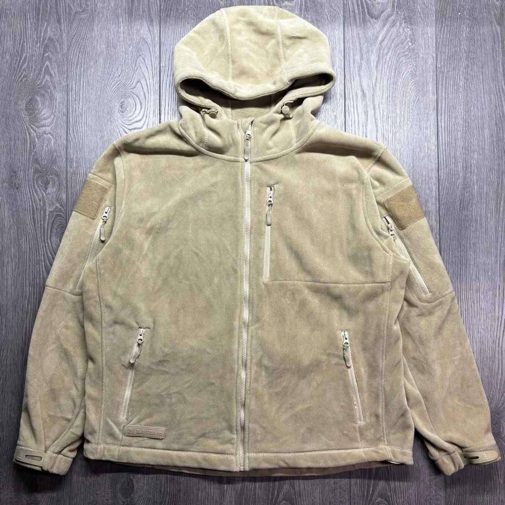 Baerskin Tactical 4.0 Mens 2XL Fleece Hoodie Jacket Tan Coyote Brown Full Zip